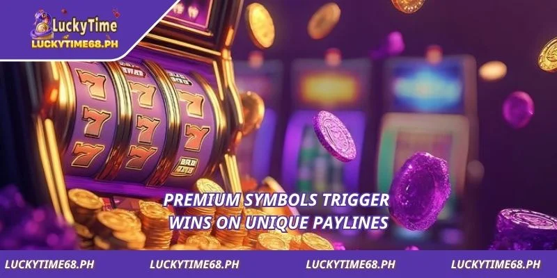 Premium symbols trigger wins on unique paylines