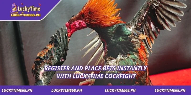 Register and place bets instantly with Luckytime Cockfight