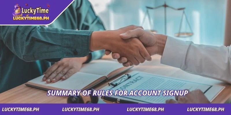 Summary of rules for account signup